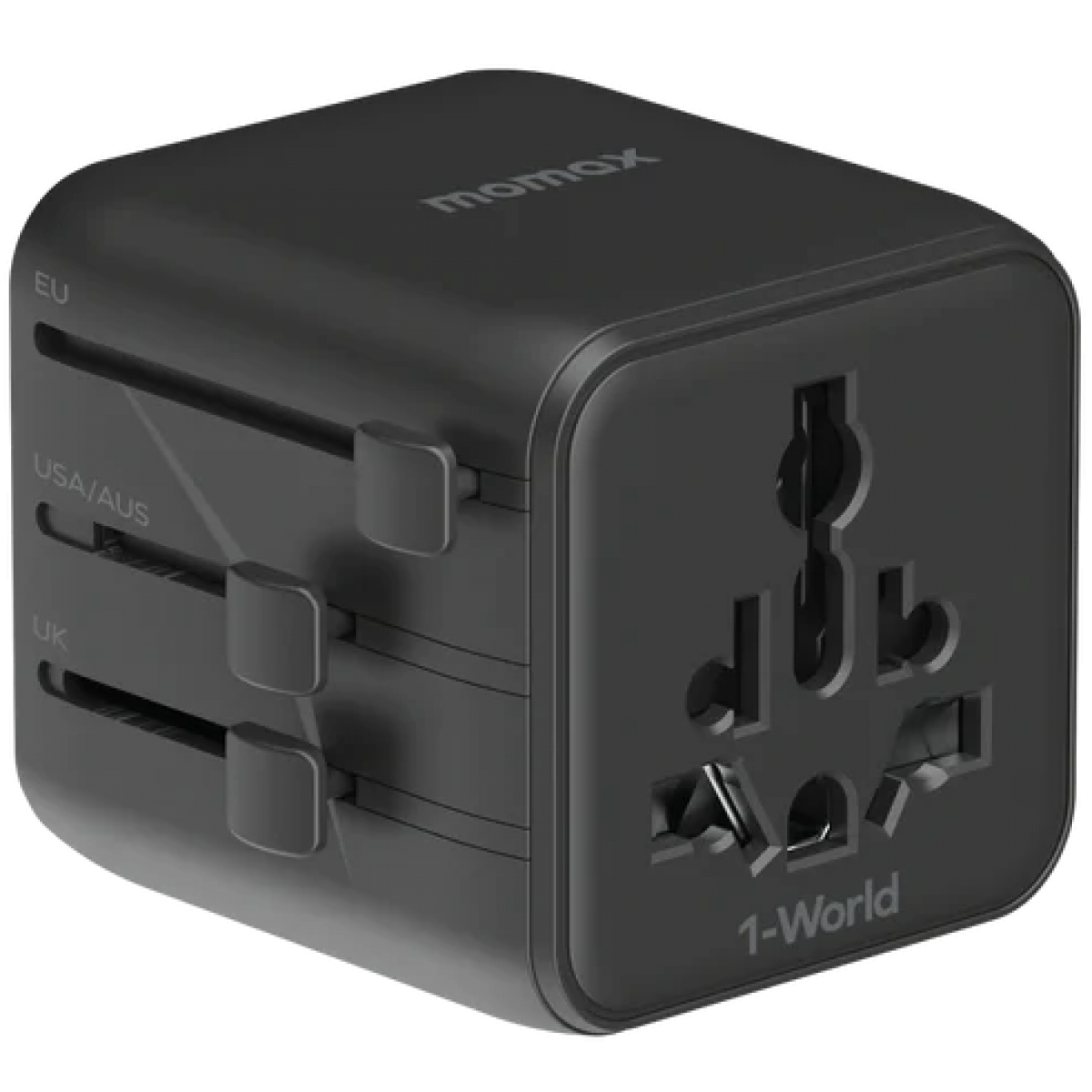 Momax UA19UKD 1-WORLD 雙AC全球轉換插座 (黑色)